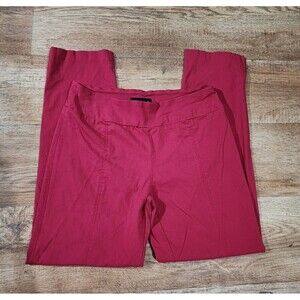 Sharagano Tapered Leg Pull On Casual Pants Red Women's Size 14 Nylon, Rayon